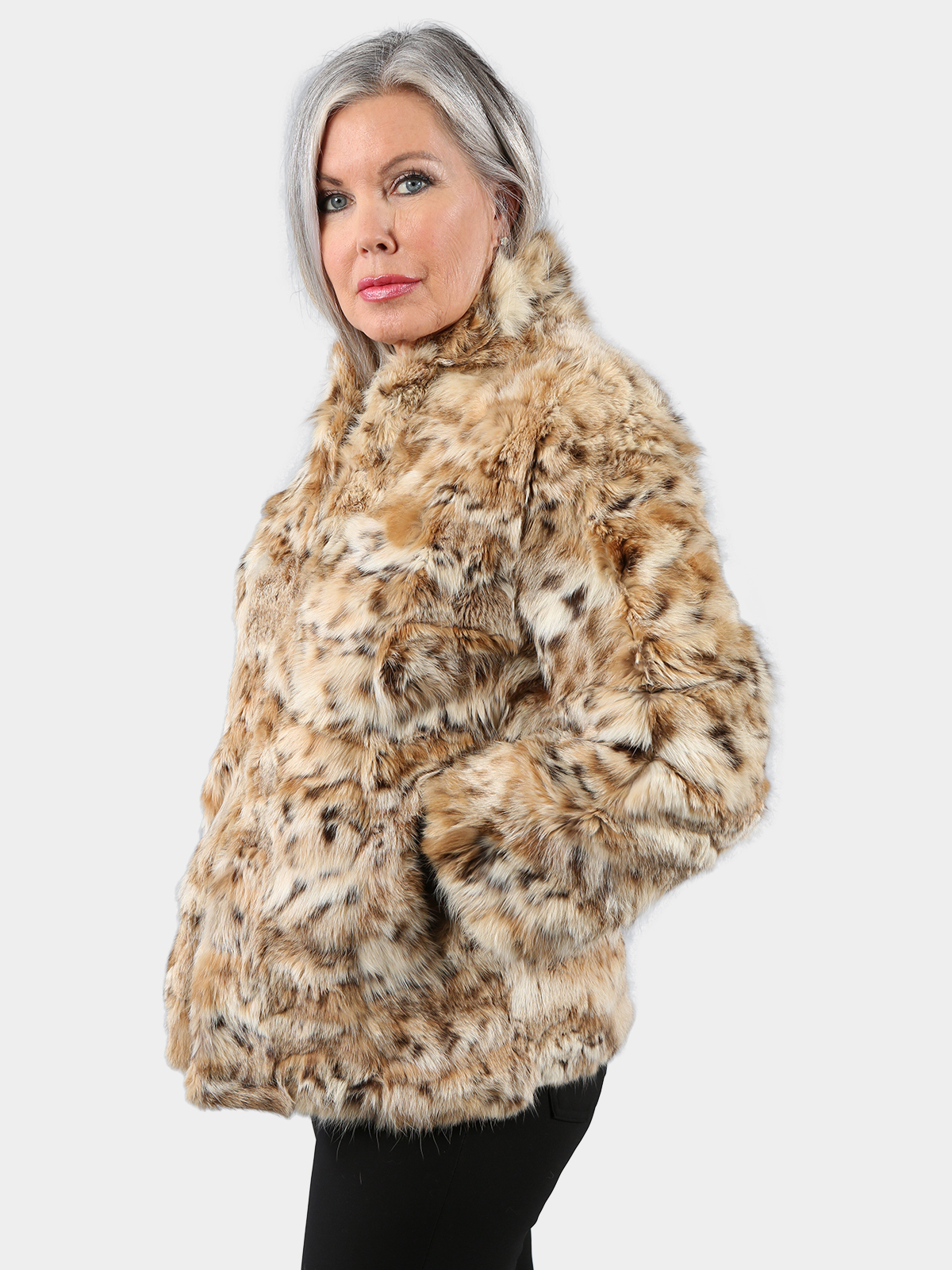 Women S Sectioned Cat Lynx Fur Jacket Estate Furs