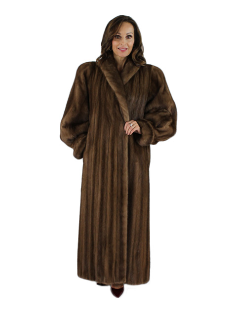 Mahogany Female Skins Mink Coat 