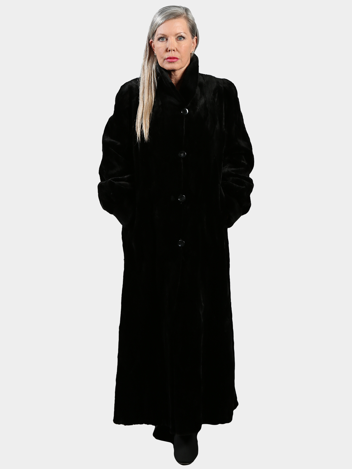 Woman S Black Sheared Sculptured Mink Fur Coat Reversible Estate Furs