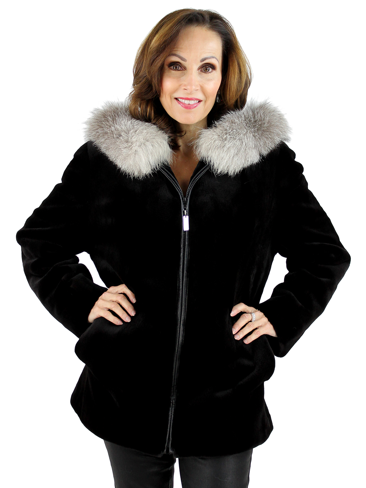 Black Sheared Mink Fur Jacket Women S Large Estate Furs