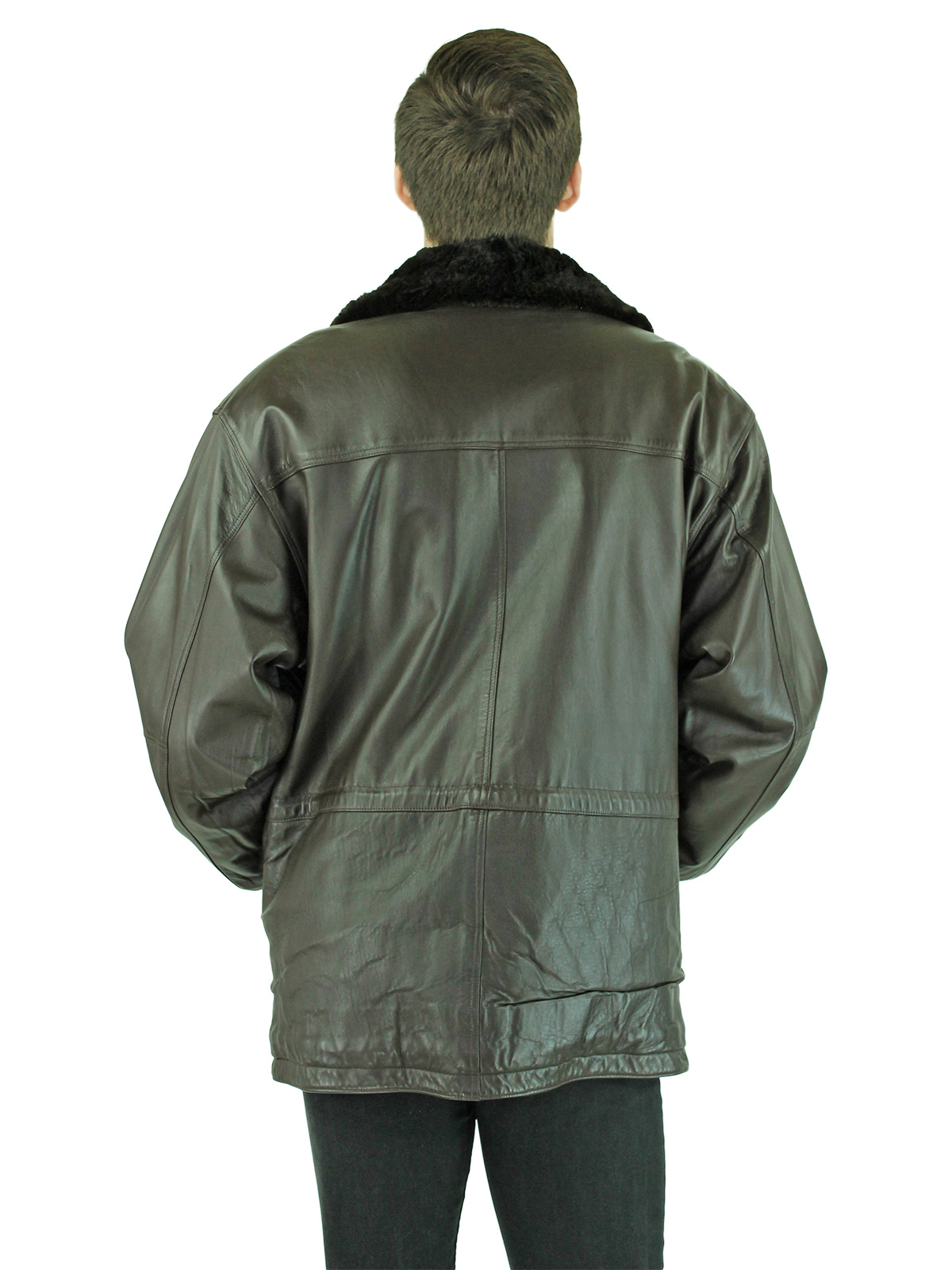 Man's Brown Sheared Beaver Jacket Reversible to Brown Leather | Carmel ...