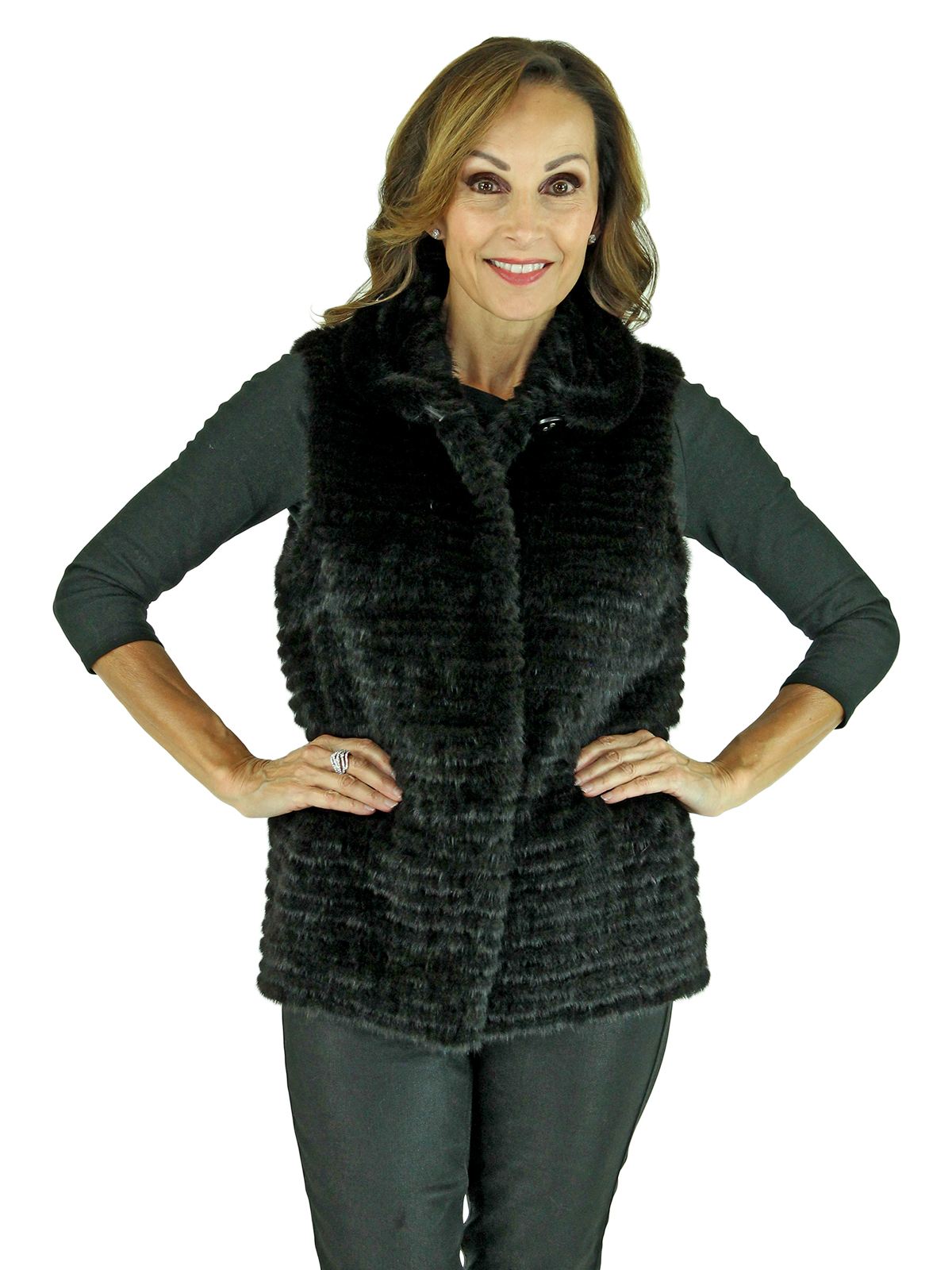 Mink Fur Vest - Women's Small - Black | Estate Furs