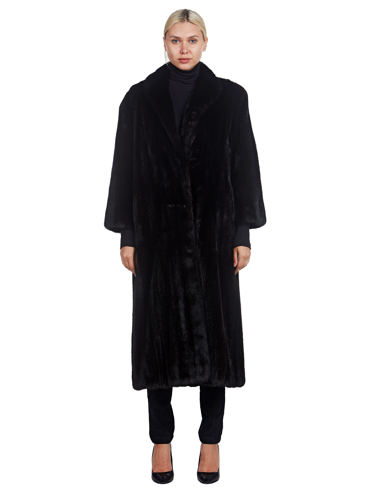 Dittrich Full Length Ranch Mink Fur Coat Womens Fur Coat Large 