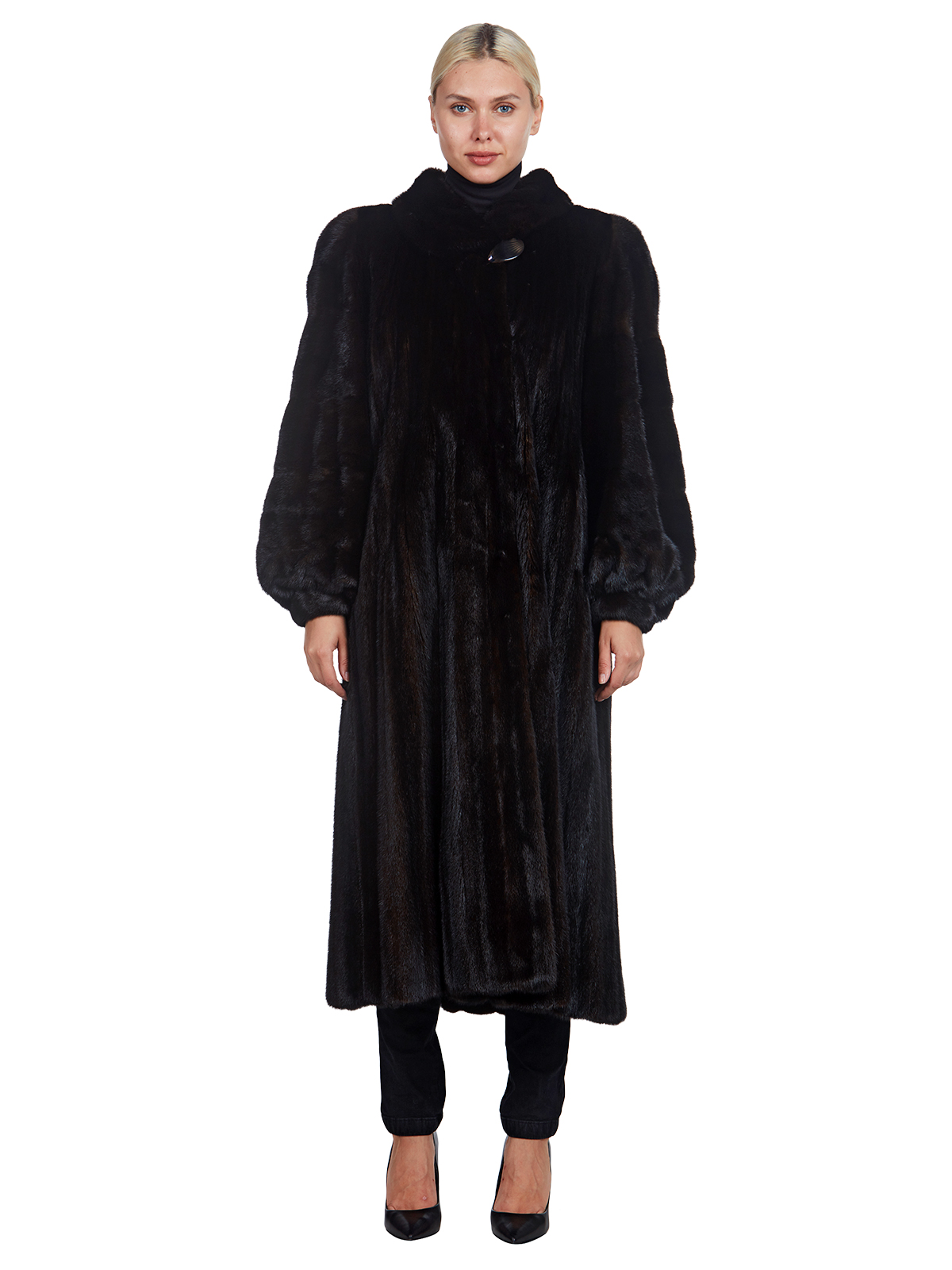 Full Length Ranch Mink Fur Coat Womens Fur Coat Large Estate Furs 