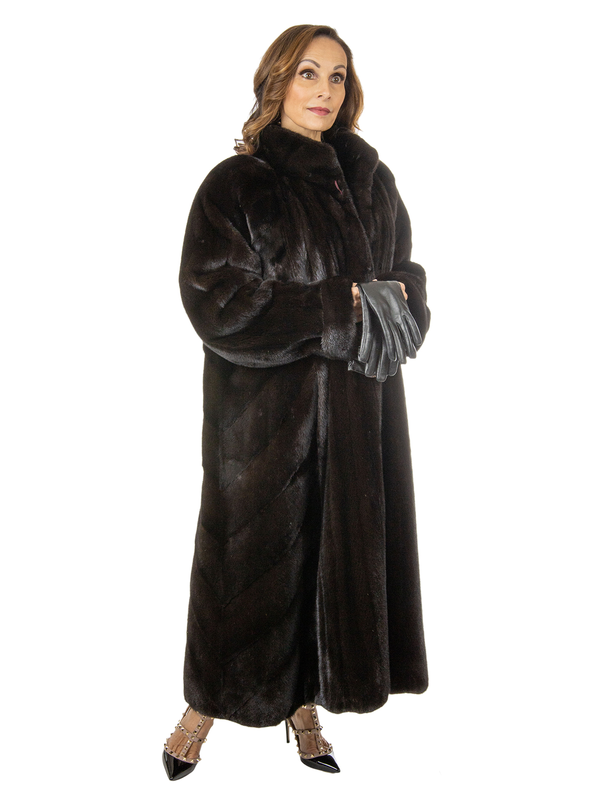 Woman's | Black| Diamond | Label | Female | Mink | Fur | Coat