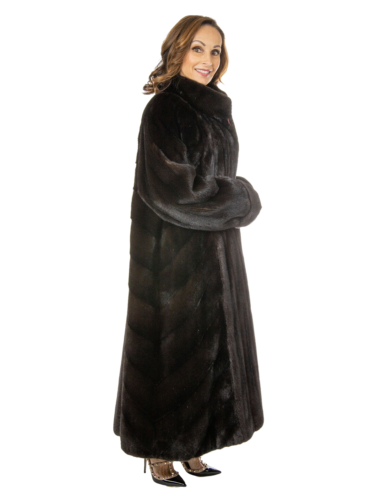 Woman's | Black| Diamond | Label | Female | Mink | Fur | Coat