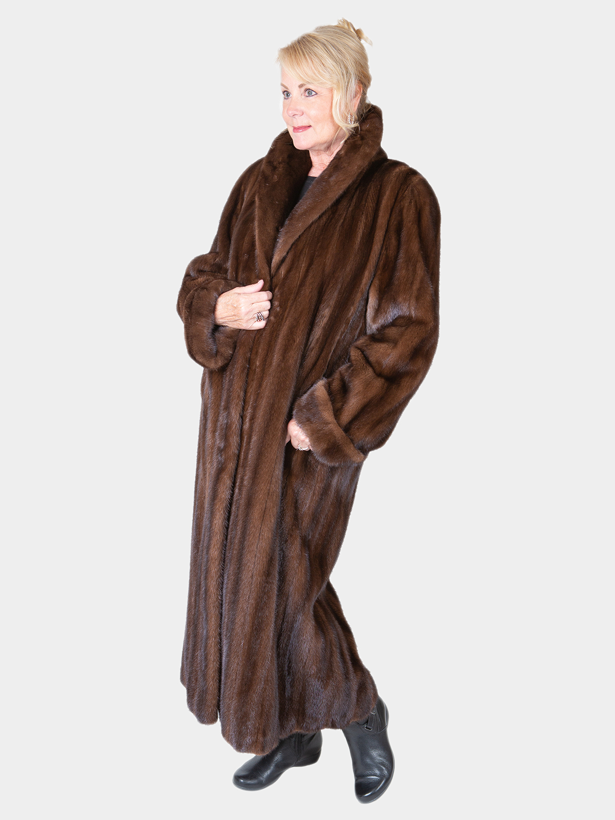 Mahogany Female Mink Fur Coat Xl Estate Furs