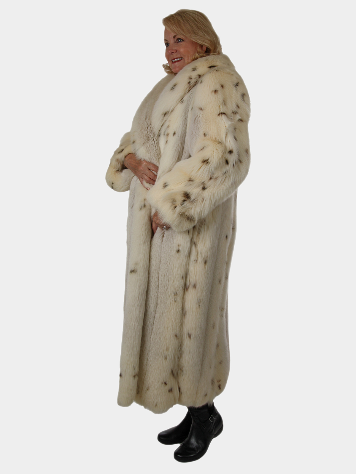 Lynx Dyed Fox Fur Coat Large Estate Furs