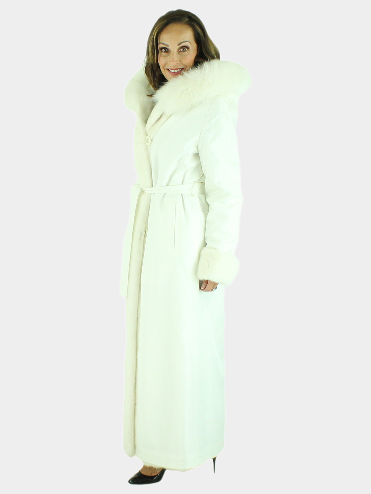 Woman's White Reversible Female Mink Fur Coat | Estate Furs