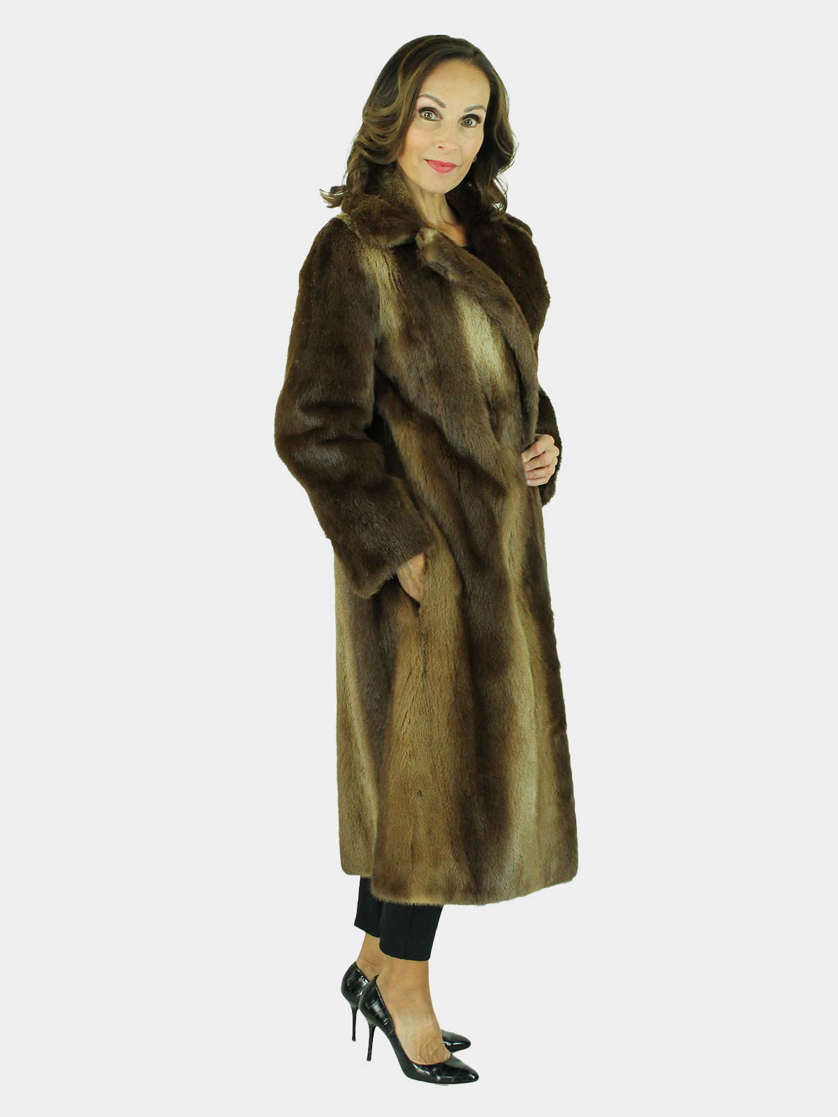 Natural Otter 7/8 Fur Coat -Women's Fur Coat - Small| Estate Furs