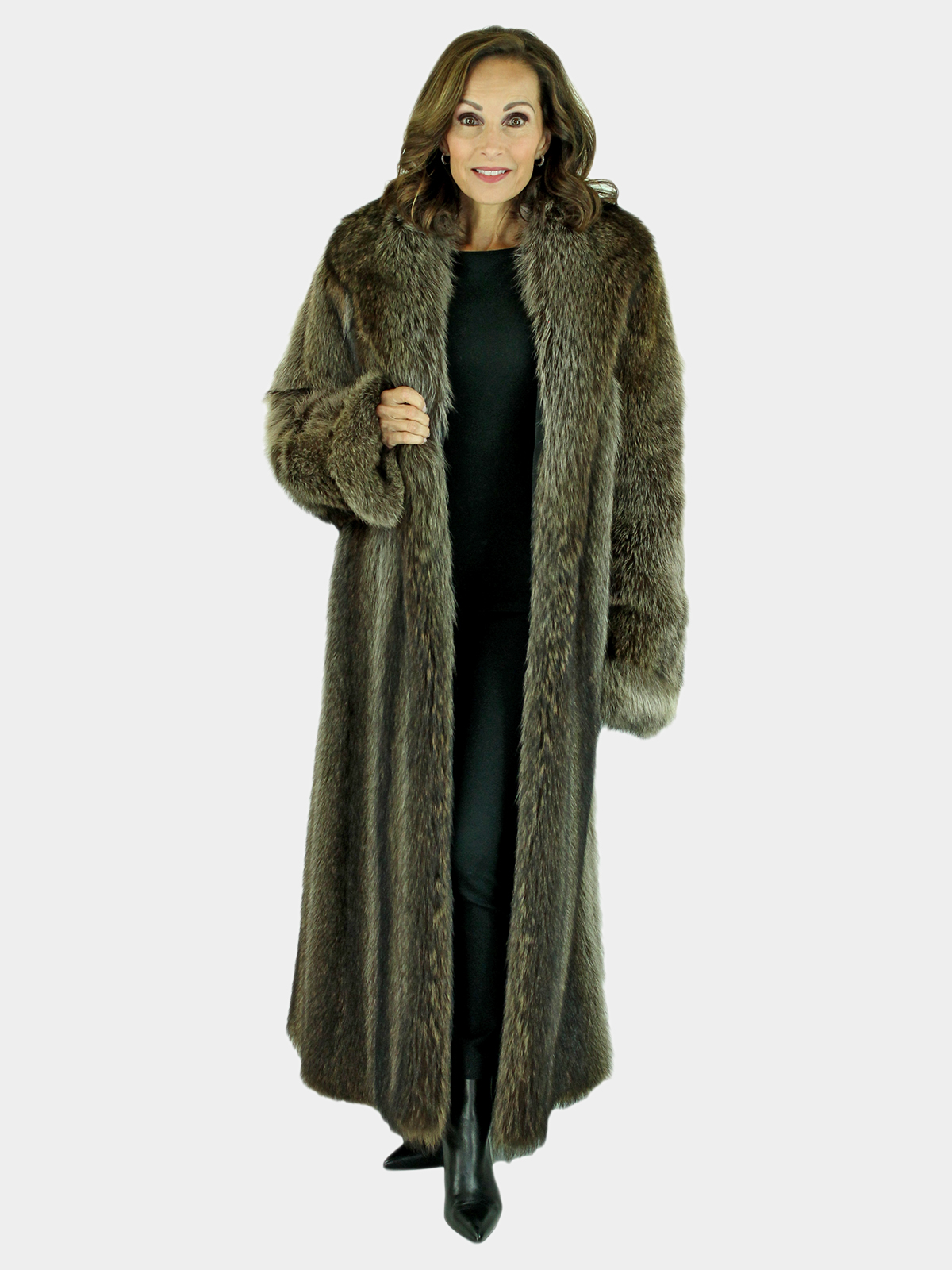 Natural Raccoon Fur Coat - Women's Fur Coat - Medium| Estate Furs