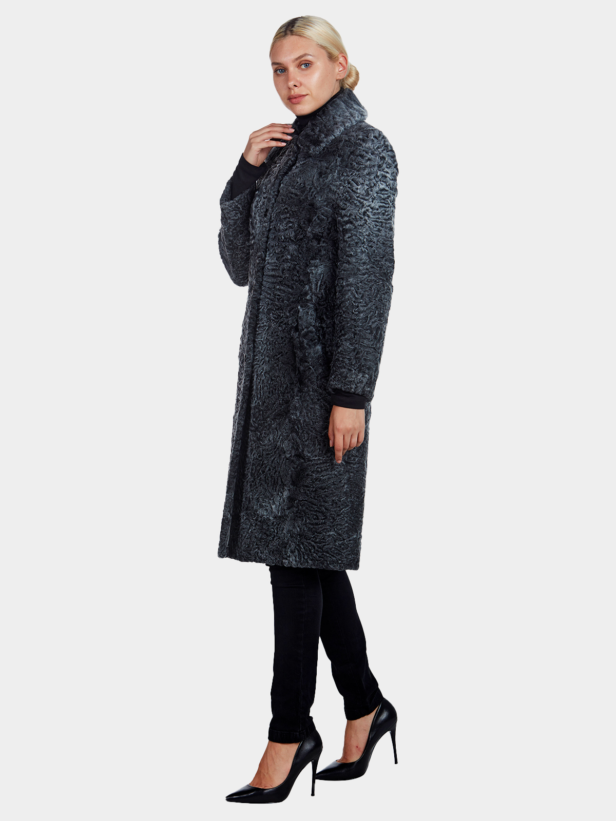 Tombolini Grey Persian Lamb Coat (Women's Small) | Estate Furs