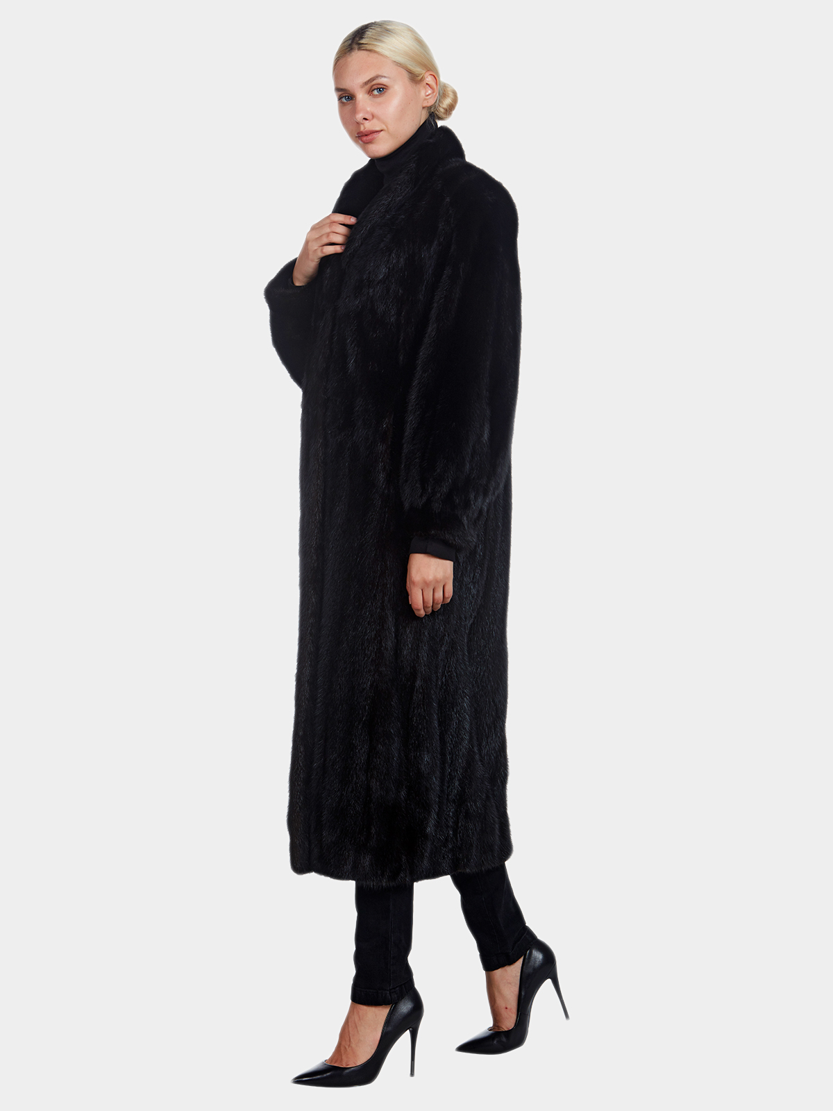 Full Length Ranch Mink Fur Coat Womens M Estate Furs 