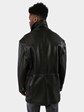 Man's Marco Pierguidi Black Leather Jacket with Removable Wool/Cashmere Lining