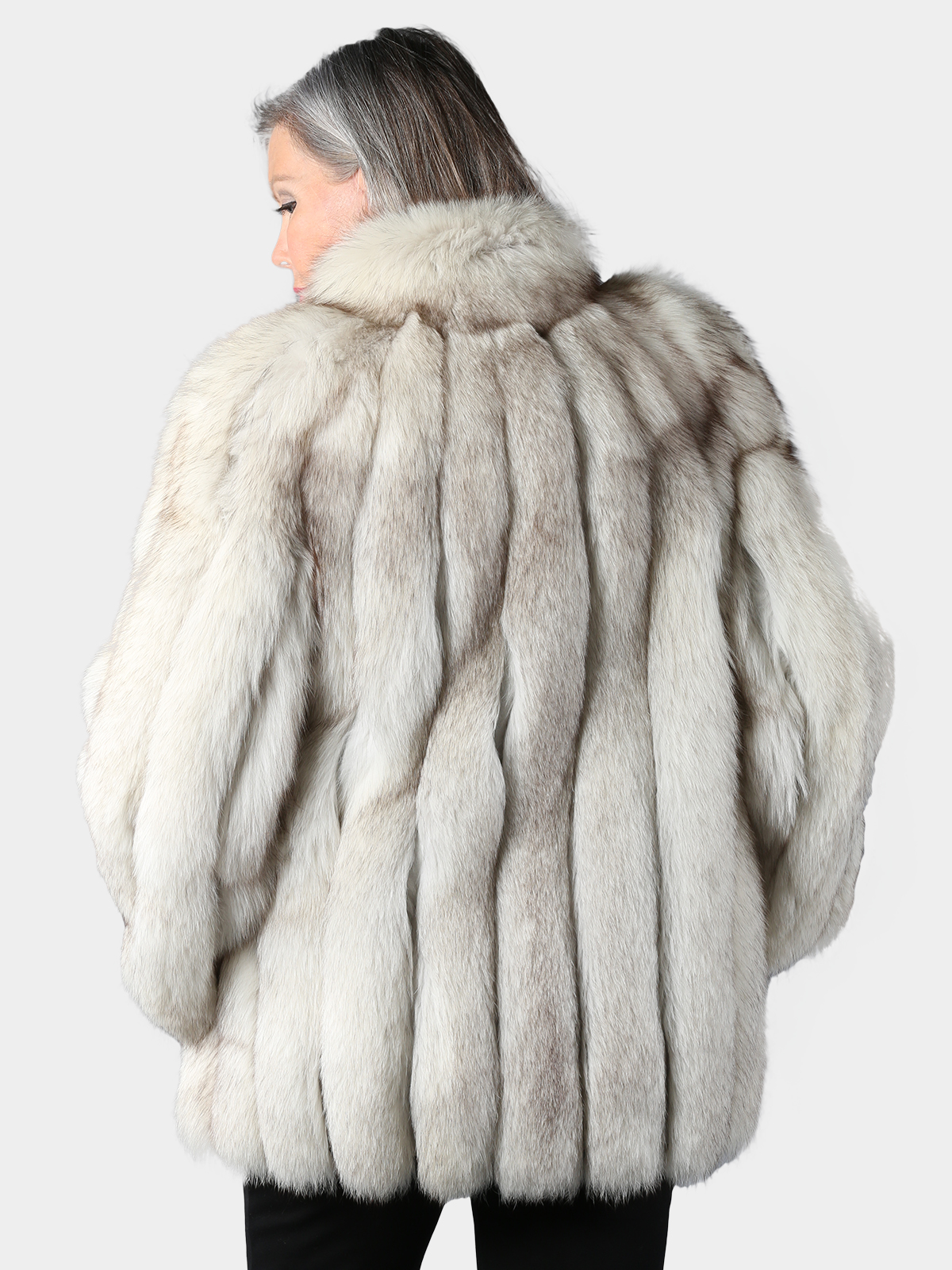 Woman's Blue Fox Fur Jacket - Estate Furs