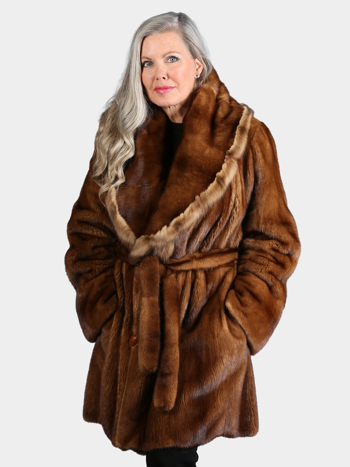 Woman's Demi Buff Mink Fur Stroller 
