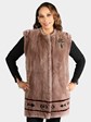 Women's Beige Sheared Beaver Fur Vest