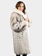 Woman's Natural Blue Fox Fur Coat with Shadow Fox Tuxedo Front