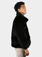 Man's Black Sheared Mink Fur Jacket Reversing to Leather