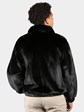 Man's Natural Ranch Mink Bomber Jacket Reversing to Leather