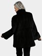 Woman's Black Sheared Mink Fur Jacket Reversing to Rain Taffeta