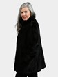 Woman's Black Sheared Mink Fur Jacket Reversing to Rain Taffeta