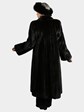 Woman's Ranch Female Mink Fur Coat with Black Fox Headband