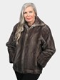 Woman's Natural Blue Iris Female Mink Fur Jacket