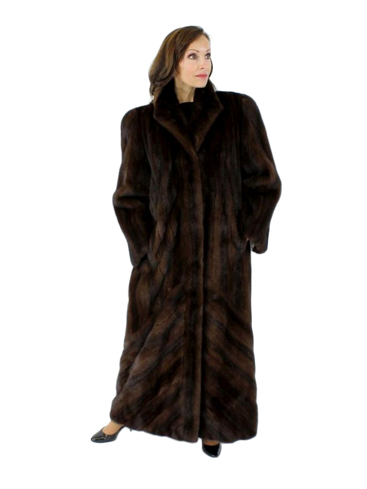 Mink Fur Coat - Women's Large - Mahogany - 36069 