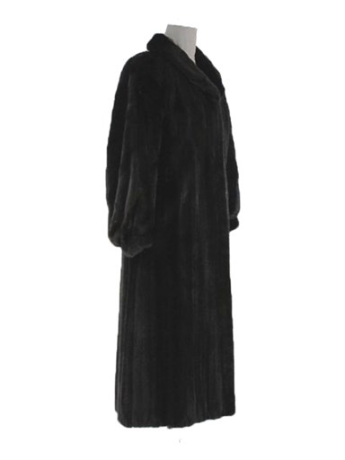 Natural Full Length Ranch Mink Fur Coat - Women's Medium | Estate Furs