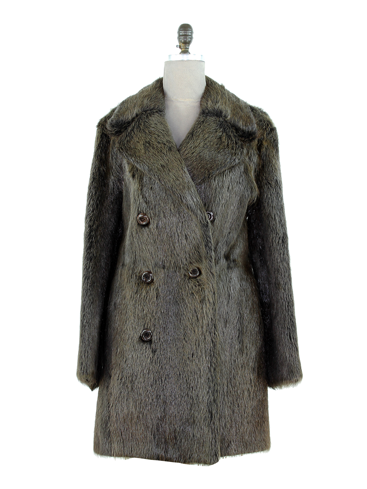 Nutria Fur Double-breasted Coat - Men's Medium| Estate Furs