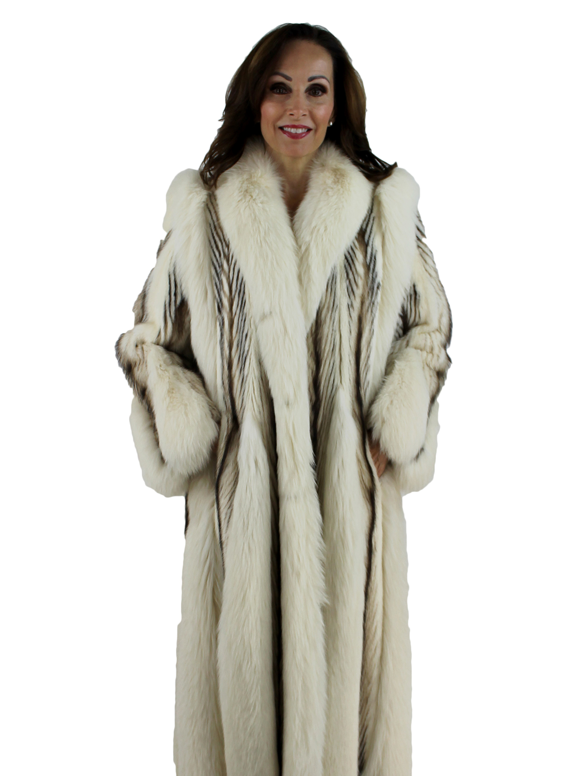 Tourmaline Pastel and Mahogany Mink Fur Coat with Fox Inserts and ...