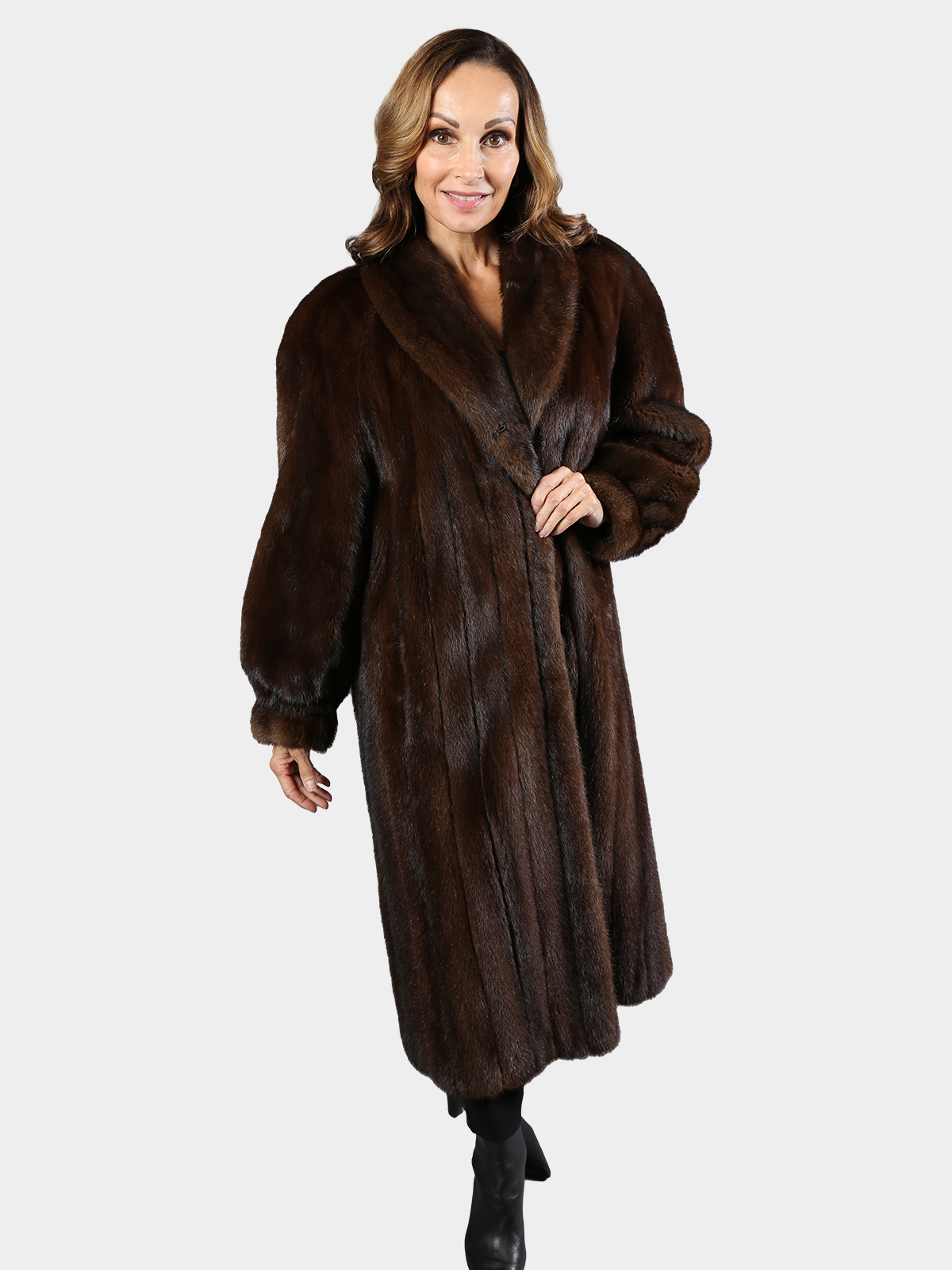 Woman's Mahogany Mink Fur Coat