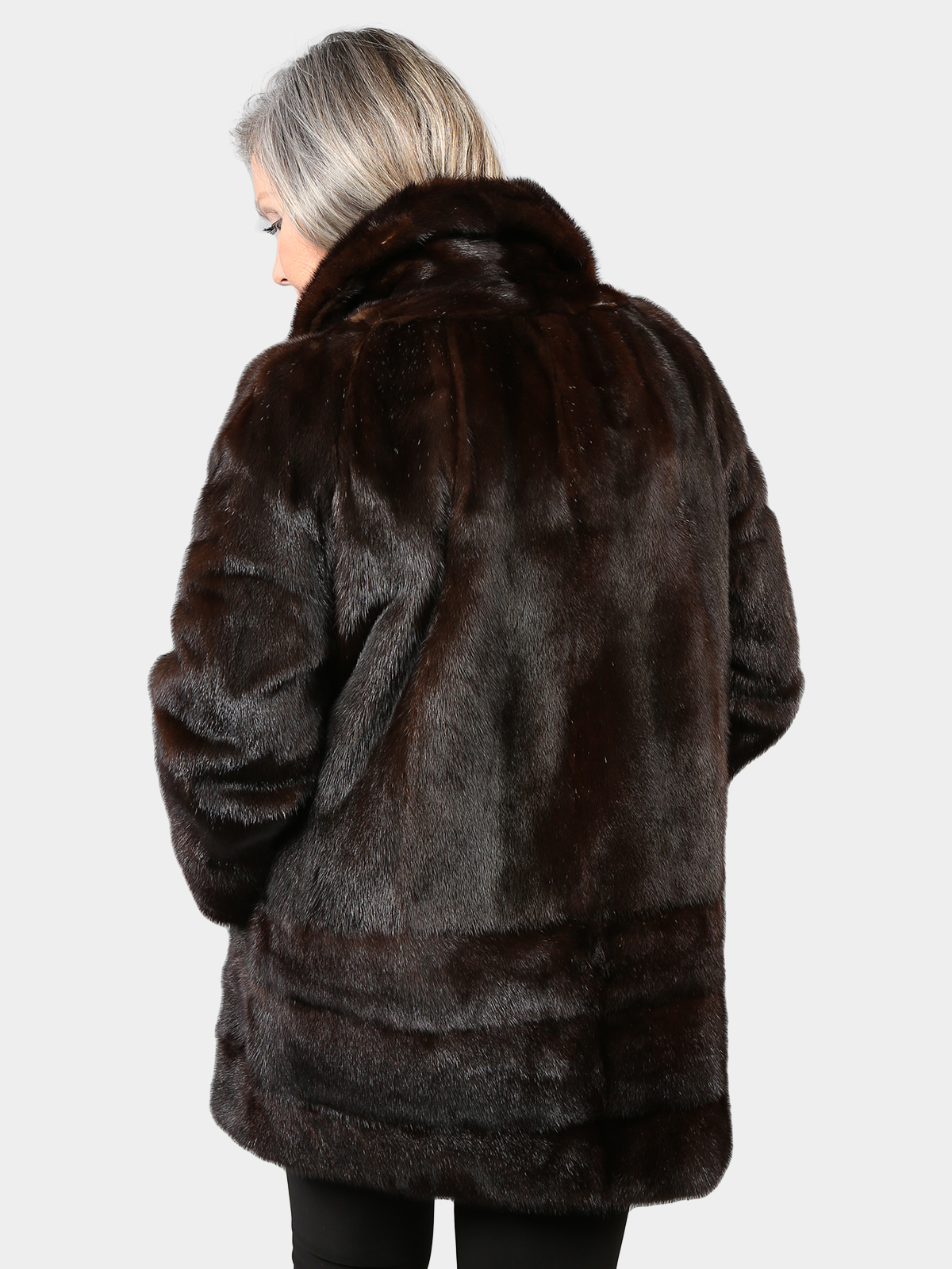 Women's Dark Mahogany Mink Fur Jacket - Estate Furs