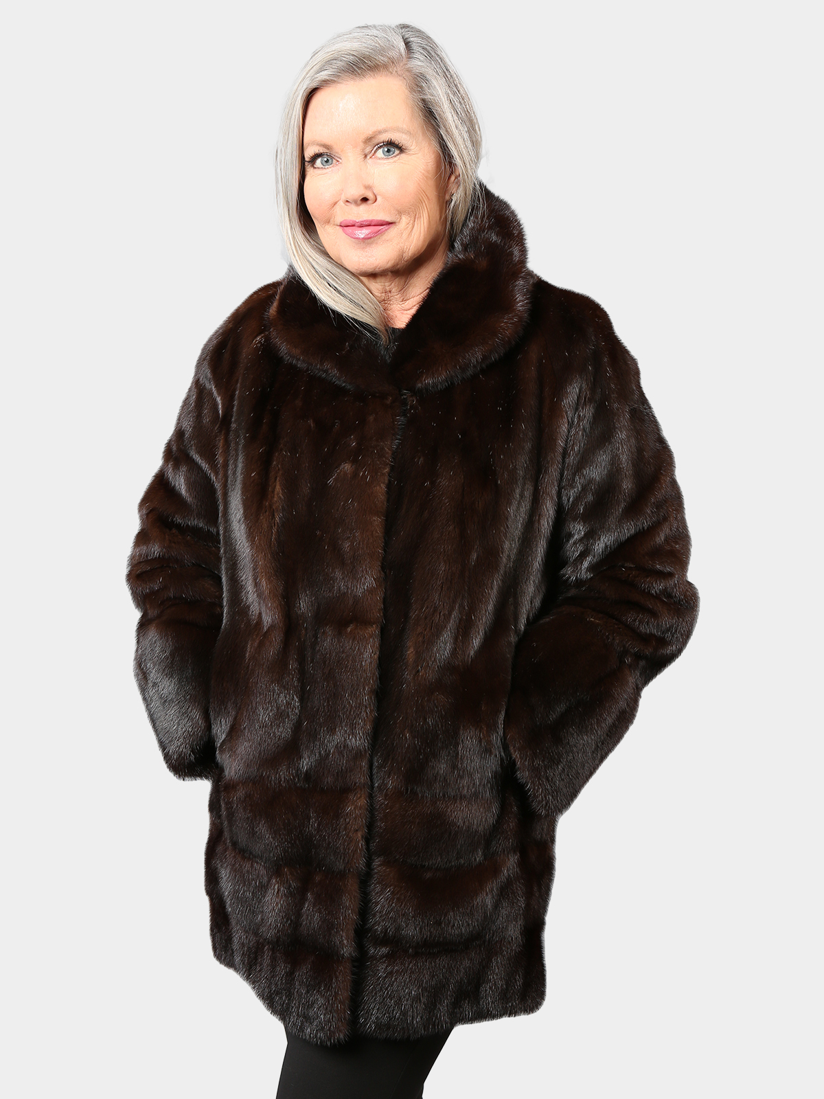 Women's Dark Mahogany Mink Fur Jacket - Estate Furs