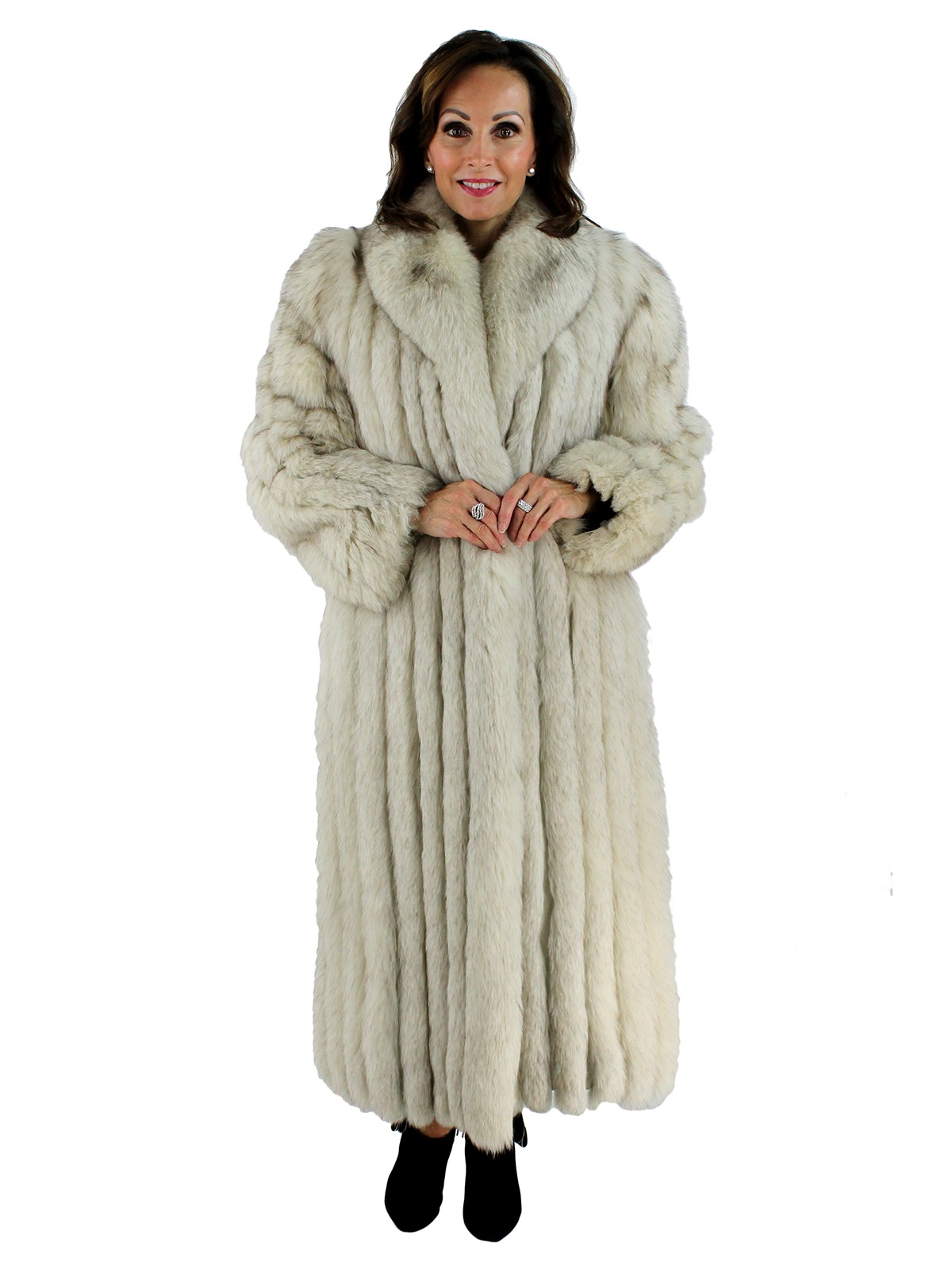 Blue Fox Fur Coat Womens Medium Estate Furs 