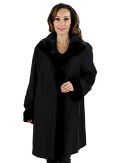Black Sectional Mink Fur Stroller - Reversible - Women's Medium ...
