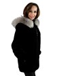 Woman's Black Sheared Mink Fur Jacket
