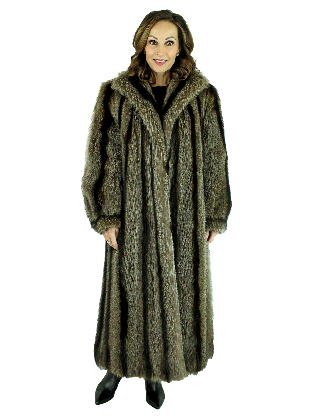 Natural Raccoon Fur Coat - Women's Fur Coat - Medium| Estate Furs