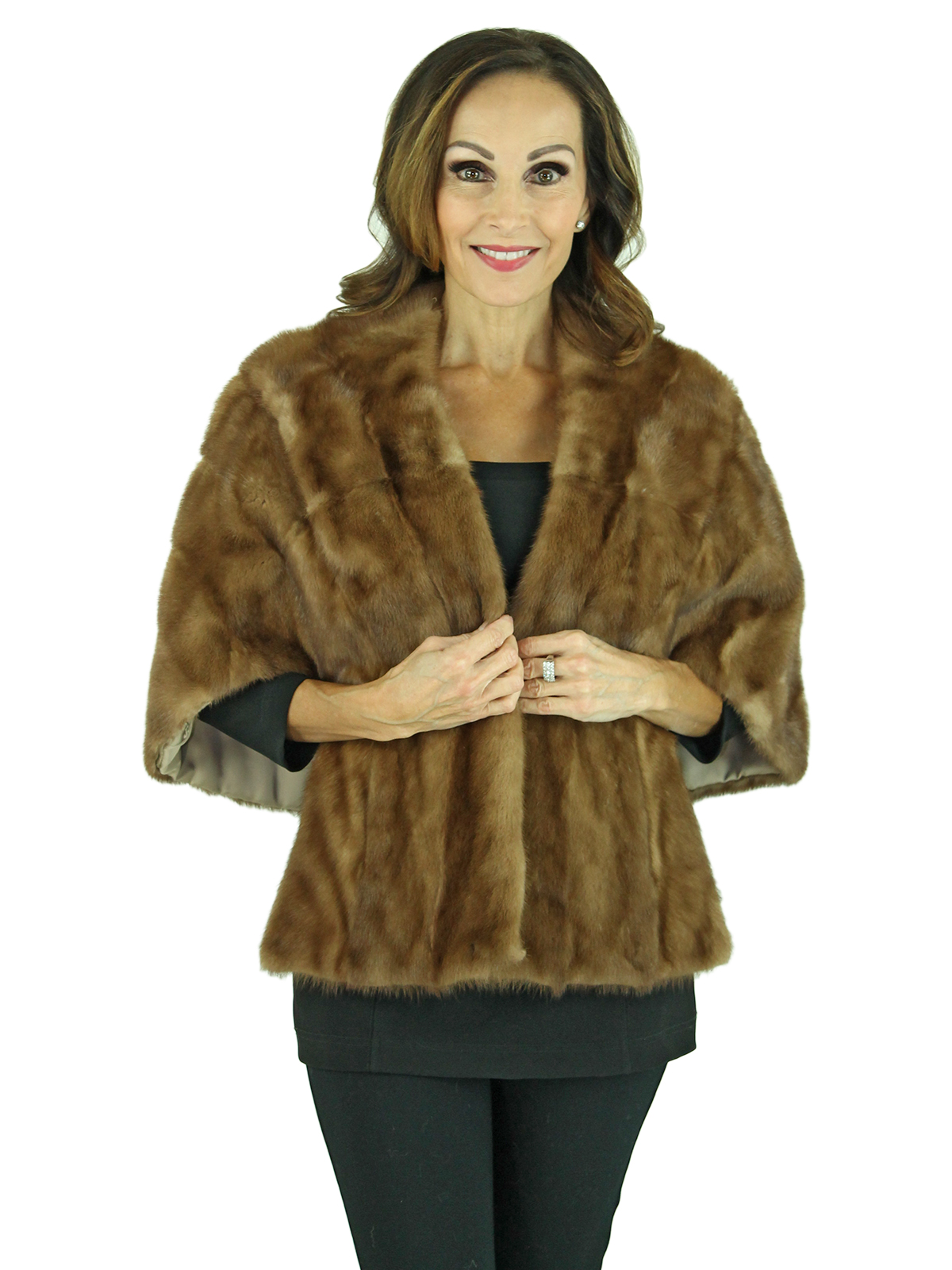 Pastel Female Mink Fur Stole - Women's Fur Stole - Medium| Estate Furs