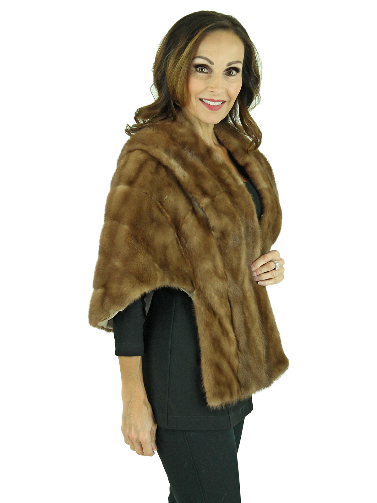 Pastel Female Mink Fur Stole - Women's Fur Stole - Medium| Estate Furs