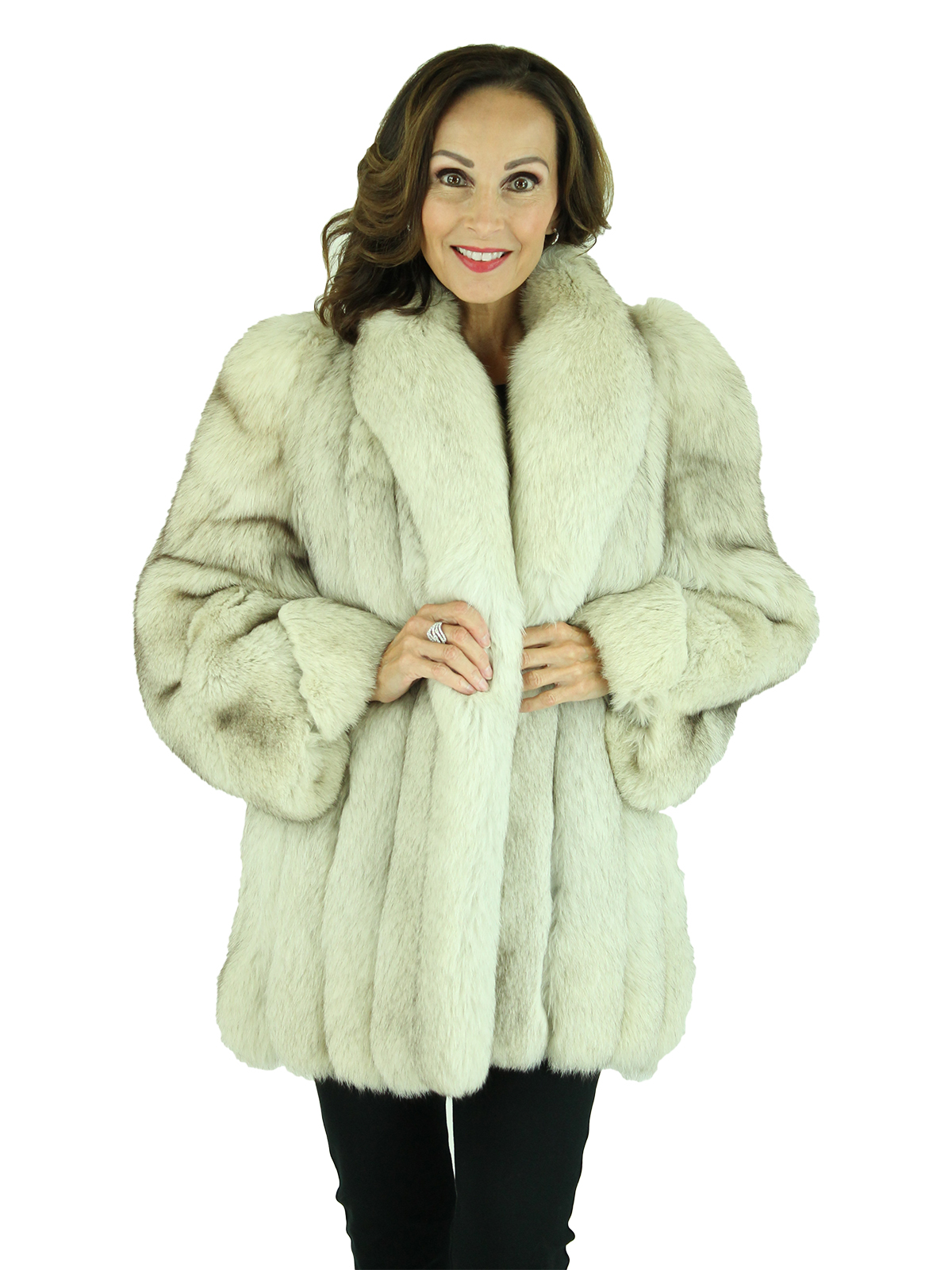 Natural Blue Fox Fur Jacket Womens Fur Jacket Xs Estate Furs