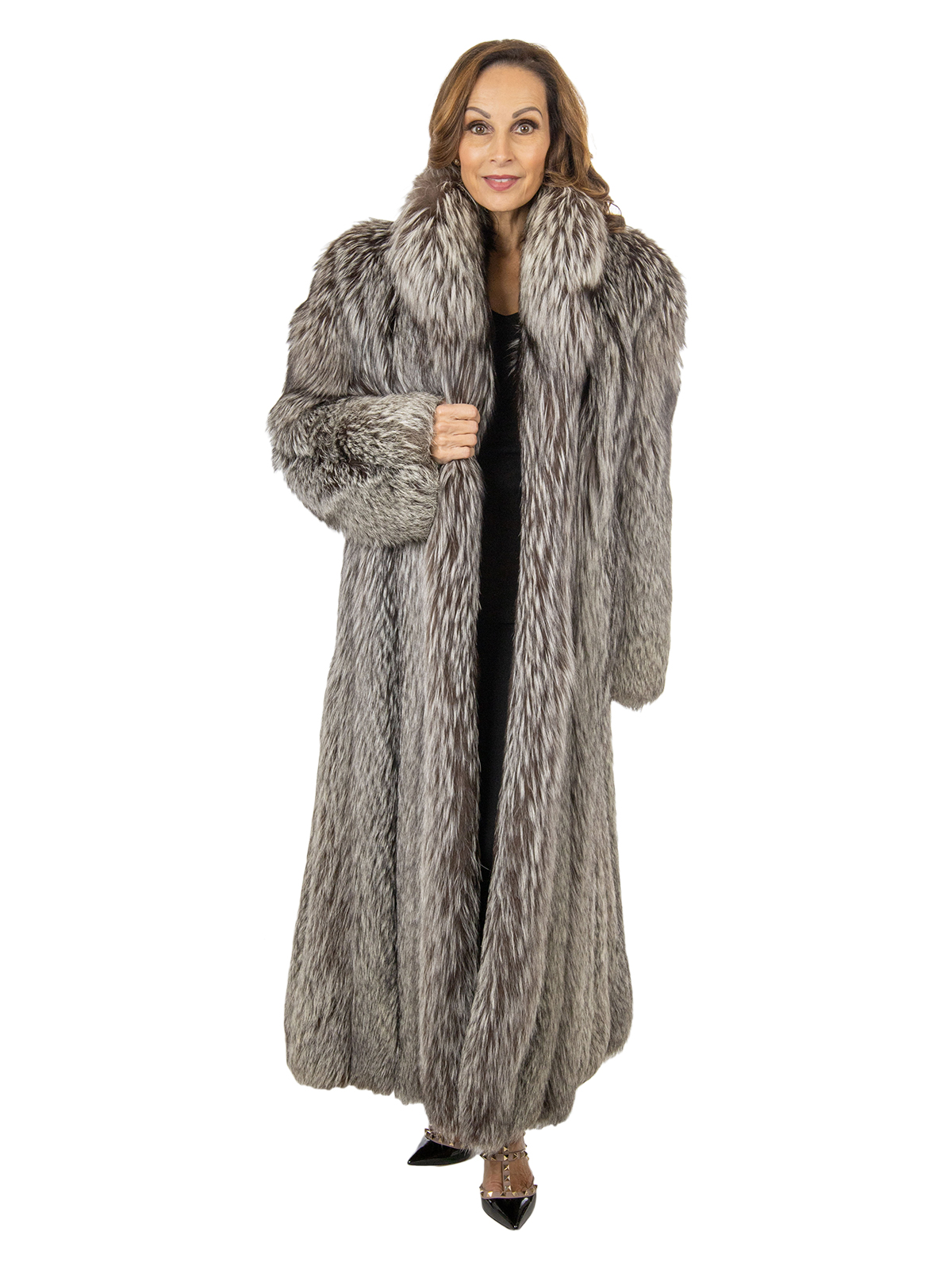 Silver Fox Fur Coat Medium Estate Furs 2575