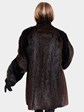 Woman's Ebony Long Hair Beaver Fur Stroller with Black Sheared Beaver Trim