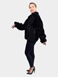 Woman's Paula Lishman Black Sheared Beaver Fur Knit Jacket