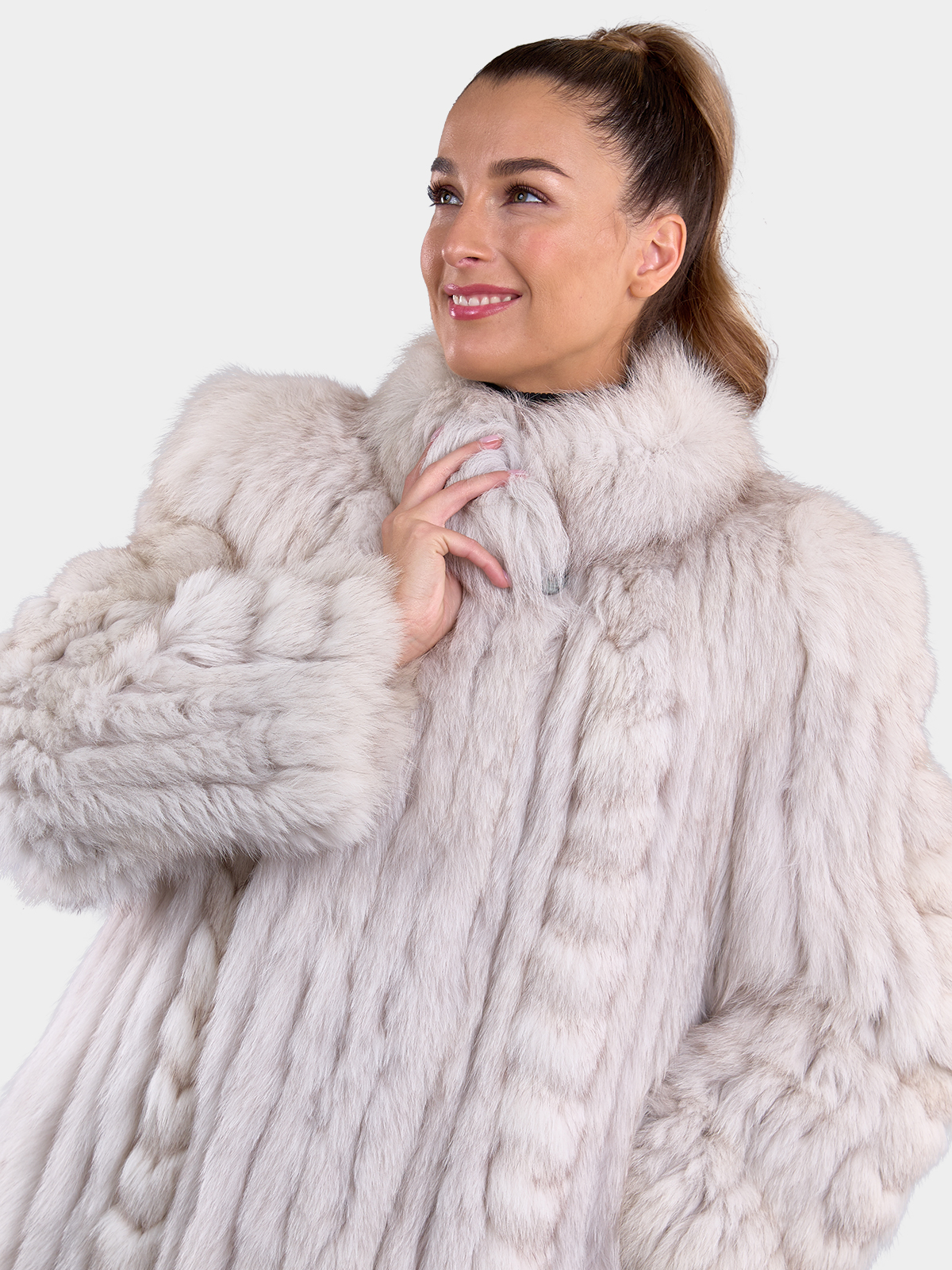 Woman's Blue Fox Fur Coat