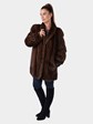 Woman's Mahogany Female Mink Fur Jacket