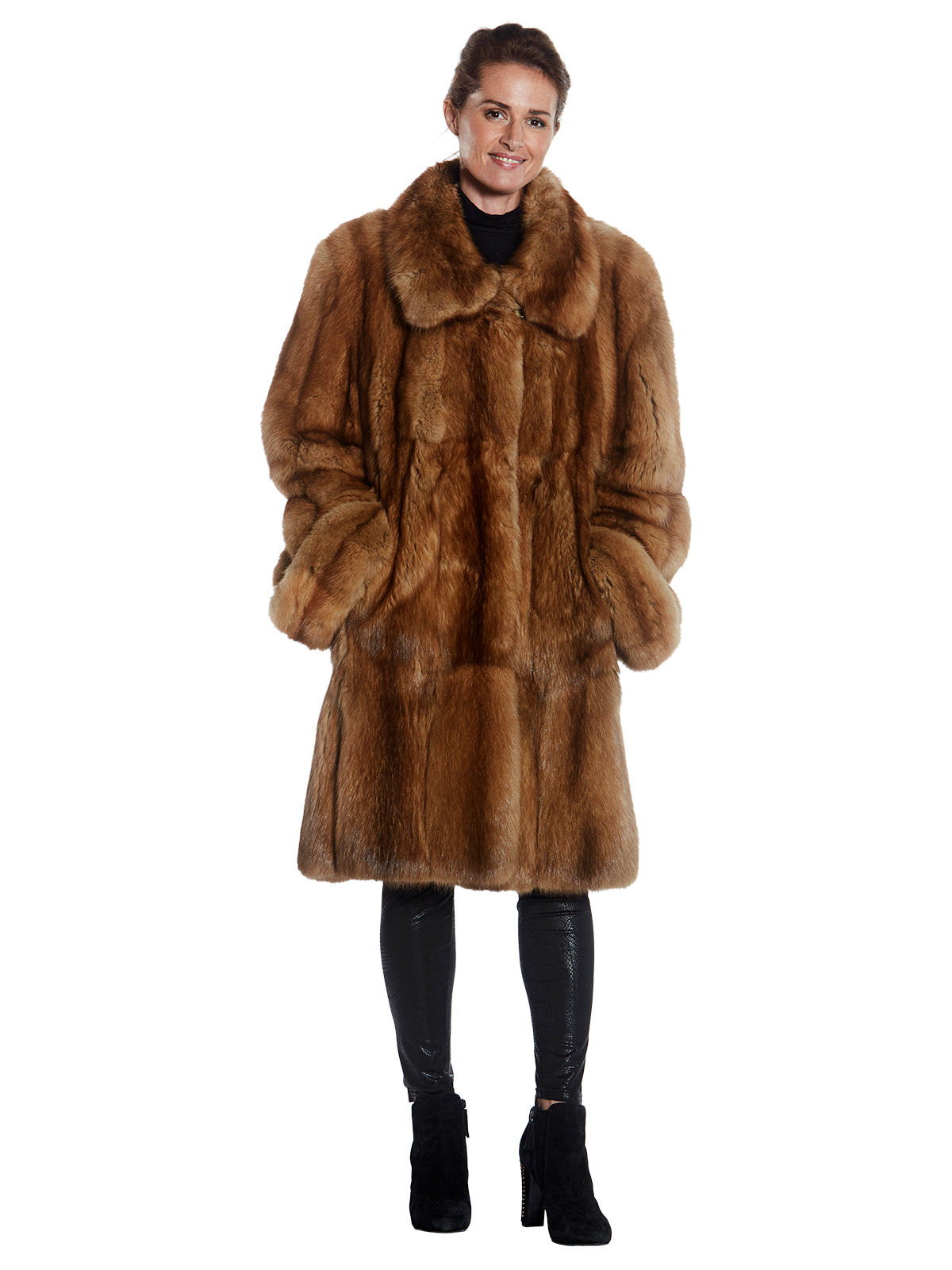 Timeless Golden Sable 7/8 Coat - Women's Sable Coat - Large| Estate Furs