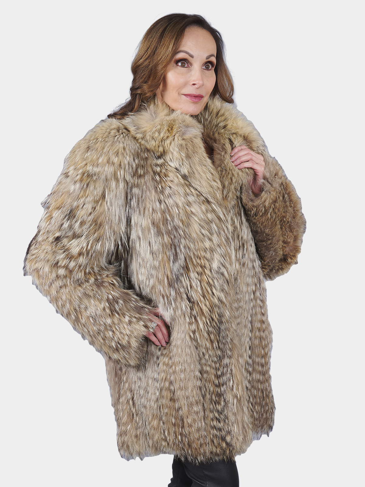 Womens Finn Raccoon Fur Jacket Medium Estate Furs 