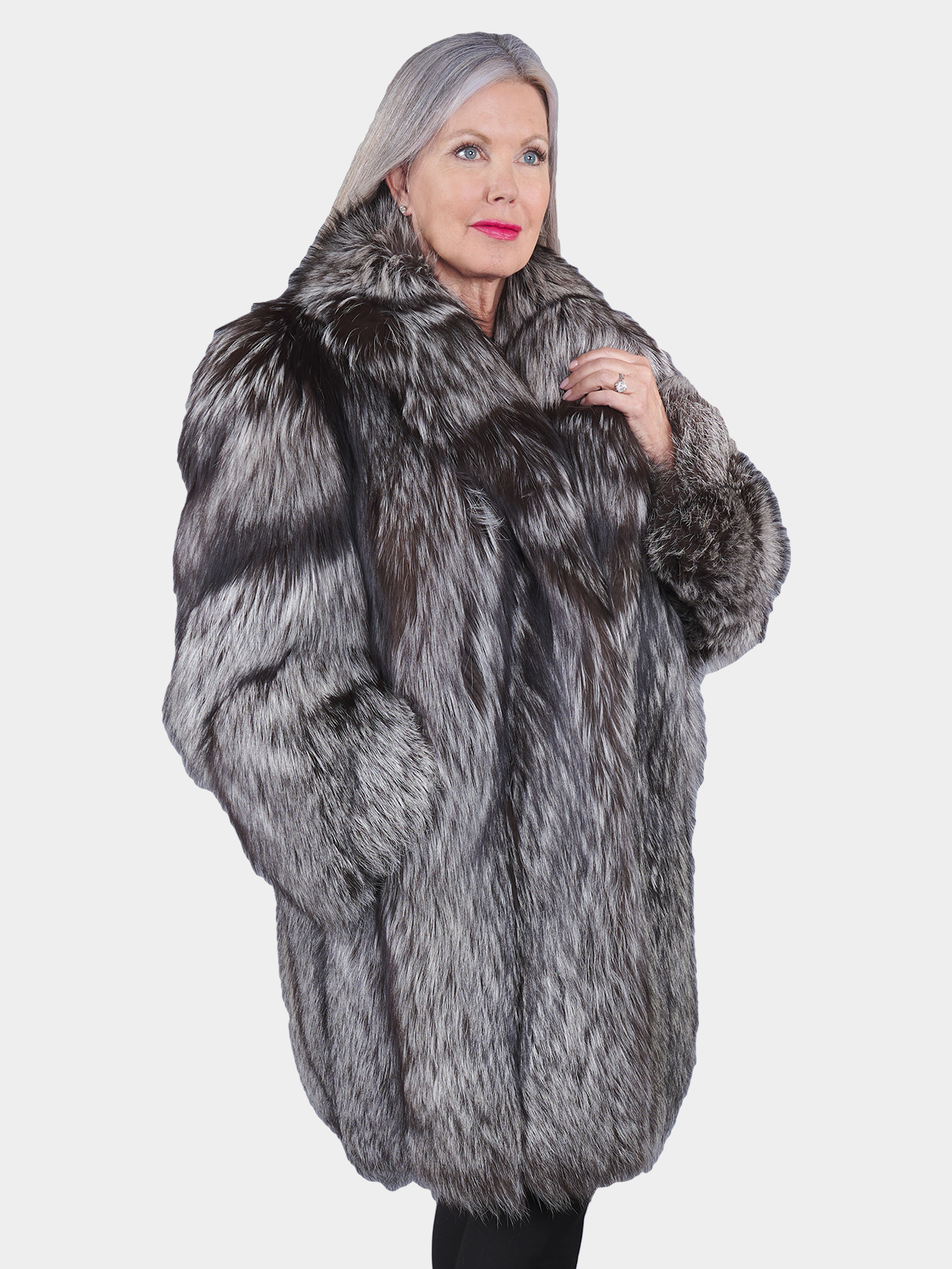 Women's Silver Fox Fur Stroller | Estate Furs